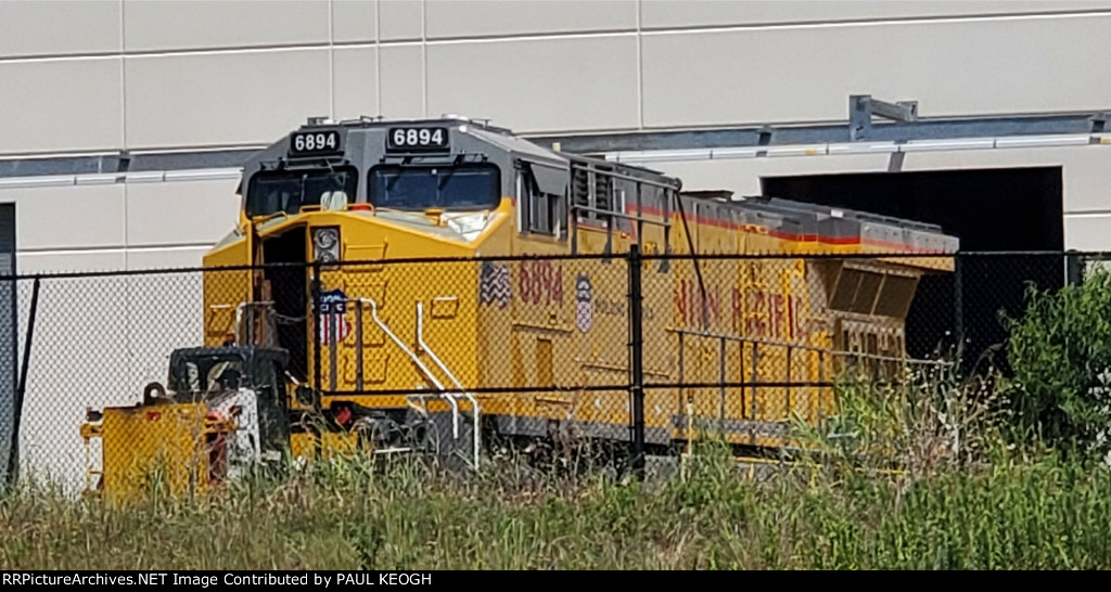 UP 6894 is Pushed back into The Paint Help Bay at Wabtec Fort Worth Locomotive Plant 